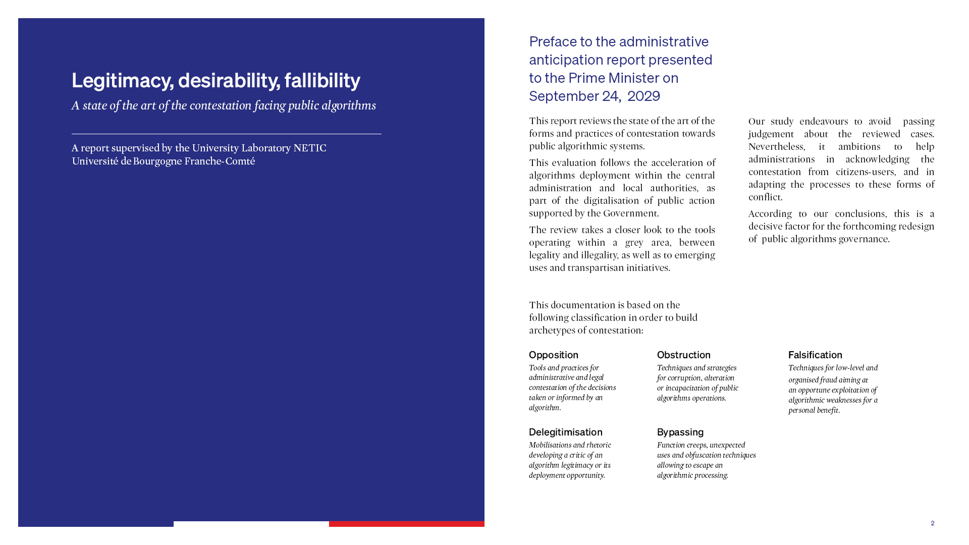 Preface to the administrative anticipation report presented to the Prime Minister on September 24, 2029